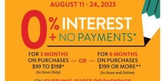 The Army & Air Force Exchange Service and the MILITARY STAR® card are helping shoppers save on back-to-school essentials throughout August with 0% interest deals and extra savings on clothing.